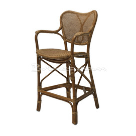 TABURETE CON BRAZOS ATLAS RATTAN ANTIQUE