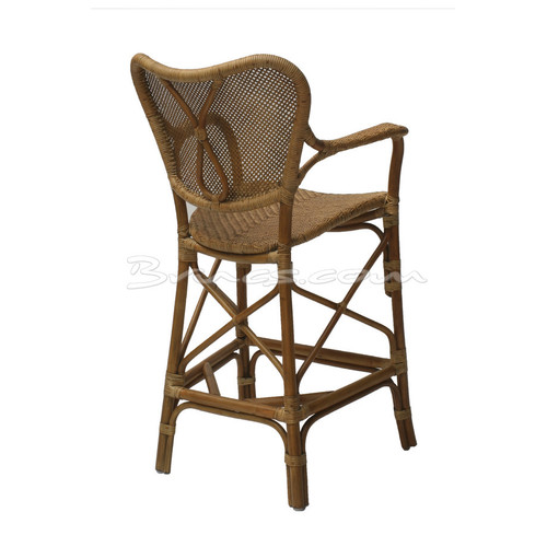 TABURETE CON BRAZOS ATLAS RATTAN ANTIQUE