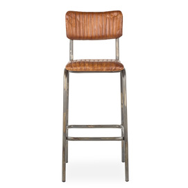 Leather stools in grey leg Romina