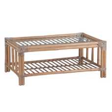 MESA CENTRO NATURAL RATÁN / CRISTAL 100 X 60 X 40 CM MESA CENTRO NATURAL RATÁN / CRISTAL 100 X 60 X 40 CM