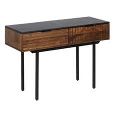 CONSOLA MARRÓN-NEGRO MADERA-HIERRO 110 X 40 X 76 CM CONSOLA MARRÓN-NEGRO MADERA-HIERRO 110 X 40 X 76 CM