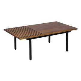 MESA CENTRO MARRÓN-NEGRO MADERA-HIERRO 110 X 60 X 40 CM