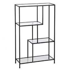 ESTANTERÍA NEGRO METAL-CRISTAL 65 X 25 X 110 CM