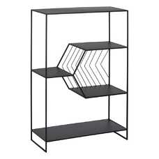 ESTANTERÍA NEGRO METAL 80 X 35 X 120 CM