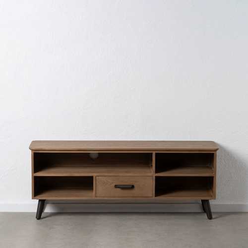 MUEBLE TV NATURAL-NEGRO MADERA-METAL 150 X 41 X 59 CM