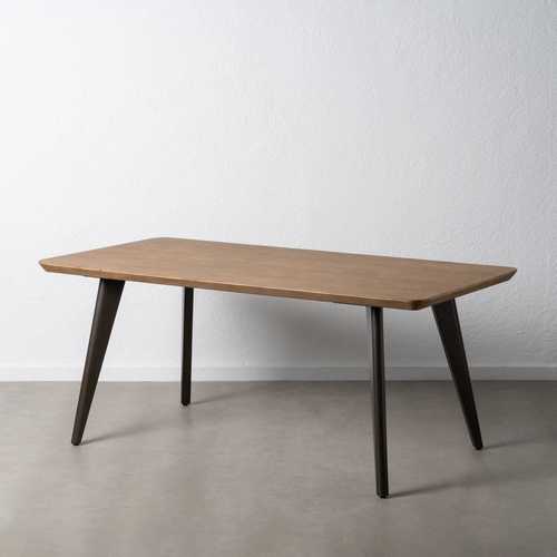 MESA COMEDOR NATURAL-NEGRO MADERA-METAL 180 X 90 X 76 CM