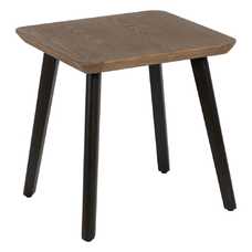 MESA AUXILIAR NATURAL-NEGRO MADERA-METAL 58 X 58 X 60 CM