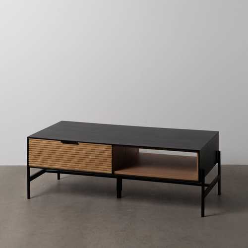 MESA CENTRO NEGRO-NATURAL DM-MADERA 124 X 60 X 43,50 CM