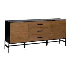 APARADOR NEGRO-NATURAL DM-MADERA 164 X 40 X 75 CM