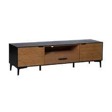 MUEBLE TV NEGRO-NATURAL DM-MADERA 154 X 40 X 44 CM