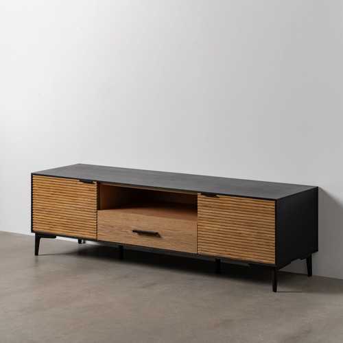 MUEBLE TV NEGRO-NATURAL DM-MADERA 154 X 40 X 44 CM