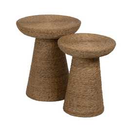 MESA AUXILIAR NATURAL CUERDA SALÓN 41 X 41 X 51 CM