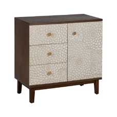 MUEBLE RECIBIDOR TALLADA BLANCO-MARRÓN 80 X 39 X 80 CM