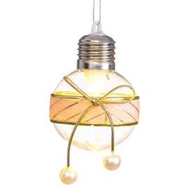 BOLA CON LUZ CON LAZO PLÁSTICO 6 X 6 X 6 CM