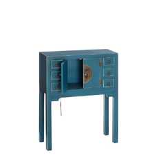CONSOLA 2 PUERTAS Y 6 CAJONES AZUL DM 63 X 26 X 80 CM CONSOLA 2 PUERTAS Y 6 CAJONES AZUL DM 63 X 26 X 80 CM