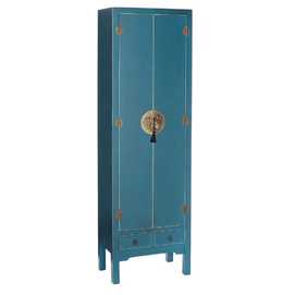 ARMARIO 2 PUERTAS Y 2 CAJONES AZUL DM 55 X 33 X 185 CM