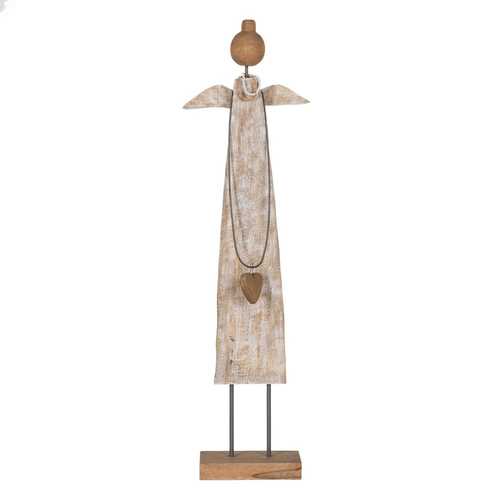 FIGURA ÁNGEL NATURAL MADERA DE MANGO 22,50 X 9 X 84,50 CM