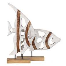 ESCULTURA PEZ NATURAL-BLANCO 30,50 X 9 X 59 CM ESCULTURA PEZ NATURAL-BLANCO 30,50 X 9 X 59 CM