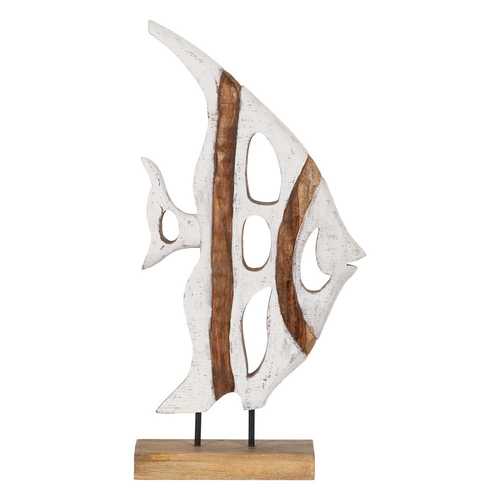ESCULTURA PEZ NATURAL-BLANCO 30,50 X 9 X 59 CM