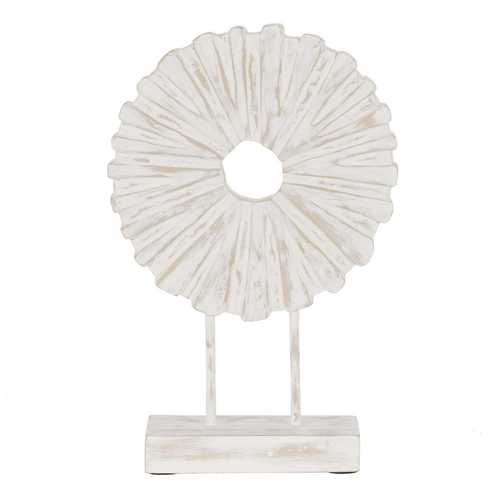 ESCULTURA ANILLO NATURAL-BLANCO 25,50 X 9,50 X 37 CM