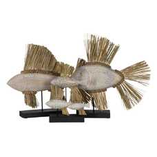 FIGURA PEZ MADERA-FIBRA NATURAL 57 X 12 X 60 CM FIGURA PEZ MADERA-FIBRA NATURAL 57 X 12 X 60 CM