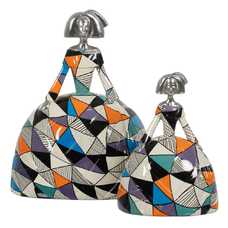 FIGURA MENINA MULTICOLOR RESINA 17,50 X 13 X 24 CM