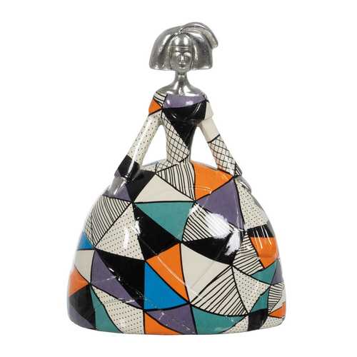 FIGURA MENINA MULTICOLOR RESINA 17,50 X 13 X 24 CM