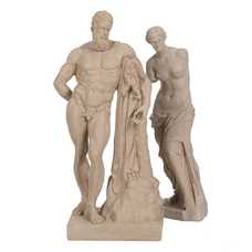 FIGURA DESNUDO CREMA RESINA DECORACIÓN 26,50 X 16 X 52,50 CM