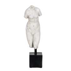 ESCULTURA BUSTO BLANCO ENVEJECIDO RESINA 14 X 11 X 43 CM ESCULTURA BUSTO BLANCO ENVEJECIDO RESINA 14 X 11 X 43 CM