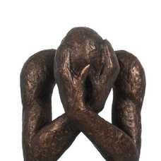 FIGURA HOMBRE COBRE RESINA DECORACIÓN 16 X 19 X 47 CM