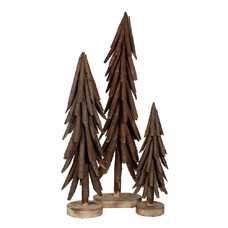 FIGURA ÁRBOL MARRÓN MADERA PAULONIA 27 X 27 X 88 CM