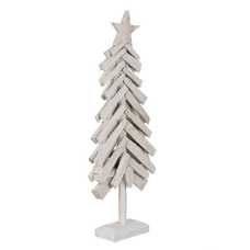 FIGURA ÁRBOL BLANCO MADERA PAULONIA 34 X 11 X 90 CM