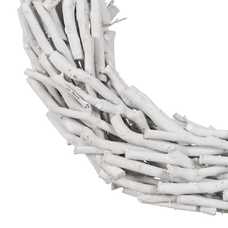 CORONA BLANCO MADERA PAULONIA DECORACIÓN 52 X 15 X 52 CM CORONA BLANCO MADERA PAULONIA DECORACIÓN 52 X 15 X 52 CM