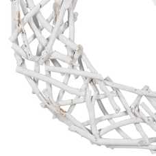 CORONA BLANCO MADERA PAULONIA DECORACIÓN 60 X 5 X 60 CM CORONA BLANCO MADERA PAULONIA DECORACIÓN 60 X 5 X 60 CM