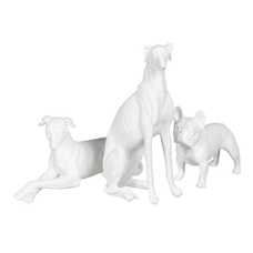FIGURA GALGO BLANCO POLIRESINA 19 X 12 X 37,50 CM