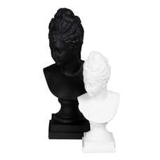 FIGURA BUSTO NEGRO POLIRESINA DECORACIÓN 16,70 X 14,50 X 39