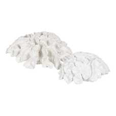 FIGURA CORAL BLANCO RESINA DECORACIÓN 23 X 22 X 11 CM