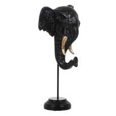 FIGURA ELEFANTE NEGRO-ORO POLIRESINA 20,50 X 14,30 X 35,50 C