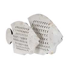 FIGURA PEZ BLANCO ROZADO METAL 48,50 X 5 X 40 CM FIGURA PEZ BLANCO ROZADO METAL 48,50 X 5 X 40 CM