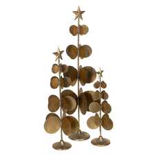 FIGURA ÁRBOL ORO METAL DECORACIÓN 26 X 26 X 83 CM