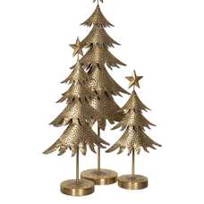 FIGURA ÁRBOL ORO METAL DECORACIÓN 42,50 X 17 X 92 CM