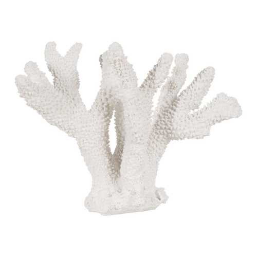 FIGURA CORAL BLANCO RESINA DECORACIÓN 27 X 15 X 21 CM