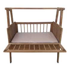 CUNA ANTIGUA TEKA MACIZA 106 X 65 X 118 CM CUNA ANTIGUA TEKA MACIZA 106 X 65 X 118 CM