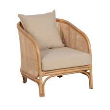 SILLÓN NATURAL RATÁN DECORACIÓN 68 X 68 X 76 CM