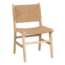 SILLA NATURAL MADERA TECA-FIBRA NATURAL 52 X 58 X 85 CM