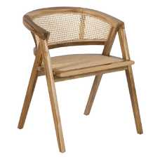 SILLA NATURAL MADERA TECA-FIBRA NATURAL 60 X 56 X 76 CM