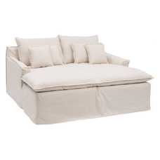 SOFÁ CHAISE LONGUE BEIGE TEJIDO SALÓN 190 X 165 X 95 CM