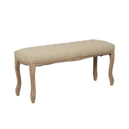 BANQUETA NATURAL-BEIGE TEJIDO-MADERA 110 X 36 X 47 CM