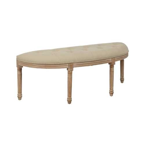 BANQUETA NATURAL-BEIGE TEJIDO-MADERA 125 X 45 X 48 CM