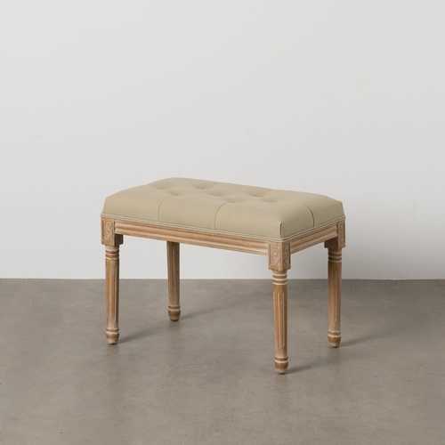 BANQUETA NATURAL-BEIGE TEJIDO-MADERA 65 X 41 X 48 CM